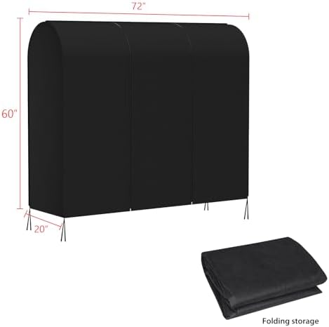 Zilink Garment Rack Cover Large Garment Bags Protector 72 in, Black - Image 4