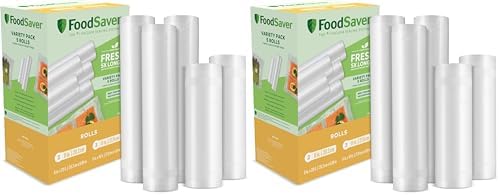 FoodSaver Custom Length Vacuum Sealer Bags Multipack,Rolls for Airtight Food Storage and Sous Vide - Compatible with FoodSaver,8 and 11 (3 Count),2 Count (Pack of 10) by FoodSaver