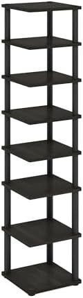 Furinno Turn-N-Tube Vertical Shoe Rack, 8-Tier Narrow Shoe Organizer, Free Standing Shoe Storage, Shoe Shelf for Boots, Sneakers, 11.6 x 11.6 x 52.6, for Closet, Entryway, Office, Garage, Espresso - Image 6
