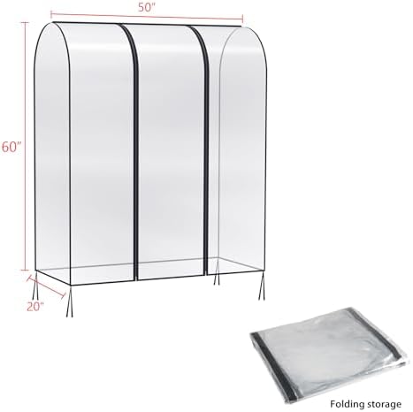 Zilink Clear Garment Rack Cover Transparent Clothes Rack Cover 50 in - Image 4