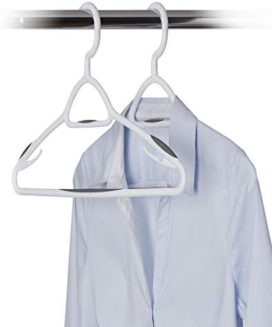Set of 5 Deluxe Non Slip Hangers by Neatfreak! - Space Saving Hangers for Clothes, Pants, Jackets and Shirt 5 Pack,White/Grey - Image 3