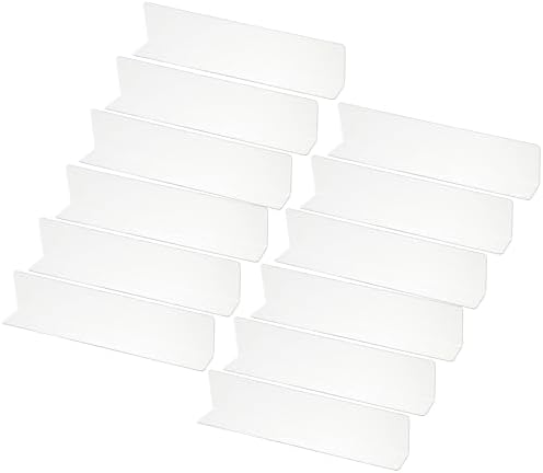 PATIKIL 12 Pack Shelf Dividers for Closet Organization, 11x1.18x2.4 Acrylic Closets Separator Kitchen Cabinet Shelves Under Bed Blocker for Bedroom Kitchen Office, Clear by PATIKIL