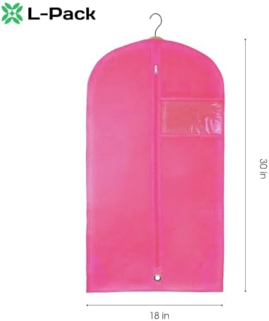 Kids Garment Bag with Clear Window, Hanging Clothes Storage Cover for Dresses, Suits & Dance Costumes, Breathable Travel Bag for Baby Toddler Child, 30" x 18", Pink, Pack of 1 - Image 3