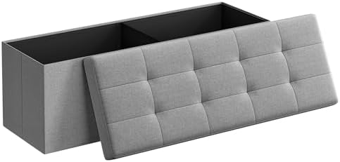 SONGMICS 43.3 Inches Folding Storage Ottoman Bench, Load 660 lb by SONGMICSbySONGMICSHOME