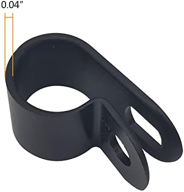 Cable Clamp R-Type Cable Clip Wire Clamp 3/8" Nylon Screw Mounting Cord Fastener Clips with Screws for Wire Management - Black - 50 Pcs - Image 4