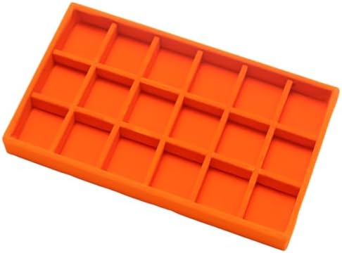 Velvet Jewelry Trays for Drawers, Orange 18 Grids by Unknown