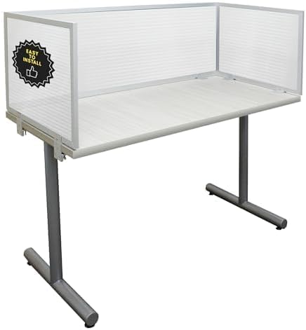 OBEX Polycarbonate Office Desk Mounted Privacy Screen Adjustable Table Top Panel Divider, Universal Aluminum Bracket-USA Made, 24" x 36", Translucent by OBEX