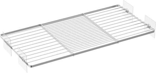 Adjustable Closet Shelve Divider,Rod Expandable Metal Hanging Shelf Closet Separator for Closet,Cabinet,Wardrobe,Cupboard Bathroom,Bedroom(Silver,7.9" D x 17"-31" W,1PCS) by SlimmKISS
