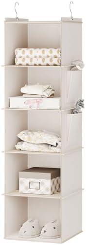YOUDENOVA Hanging Closet Organizer and Storage for Clothes, 5-Shelf, Beige by YOUDENOVA