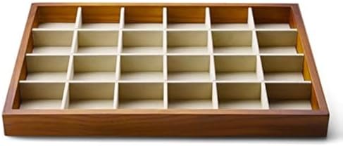 Oirlv Solid Wood Jewelry Tray,Jewelry Drawer Organizer,24 Grid(Cream) by Oirlv