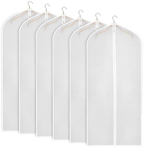 Zilink Garment Bags for Long Dresses Translucent Suit Bag 60 in, 6 Pack by Zilink