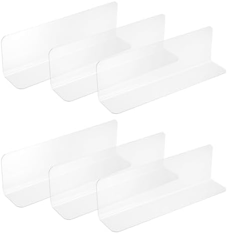 uxcell 6pcs Clear Shelf Dividers, 8"x2.4" Plastic L-Shaped Shelf Separator, Transparent Organizer Divider for Supermarket Store Commodity Classification by uxcell