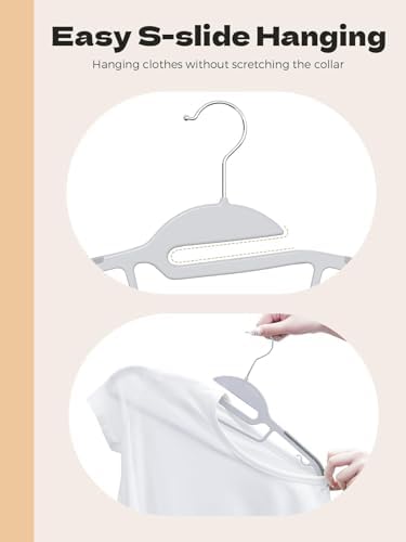 HOUSE DAY Slim Plastic Hangers with Non Slip Rubber Pads, 30 Pack, Grey - Image 5