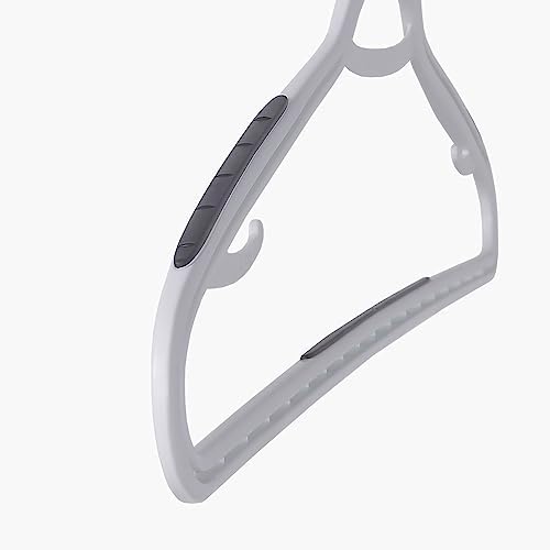 Neatfreak Slim Non Slip Hangers - Space Saving Hangers for Clothes with Lingerie Hooks and Pants Accessories Bar - Patented W Frame White Plastic (40) - Image 5