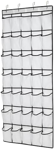 35 Pocket Over Door Shoe Organizer with 4 Metal Hooks（White） by Unknown