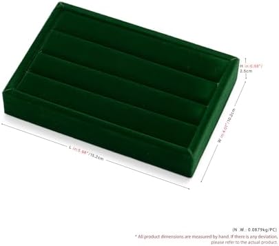 Green Velvet 3 Slot Ring Jewelry Display Organizer Tray - Image 4