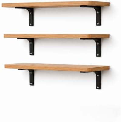 Float Shelves of 3 pcs for wall Decor,Floating Shelves for Living Room,Bedroom. Shelf Wood,Wood braket,Shelf Divider,Storage Divider,Wall Mount. Shelves for wall、wall Shelf、Wood Shelves by Unknown