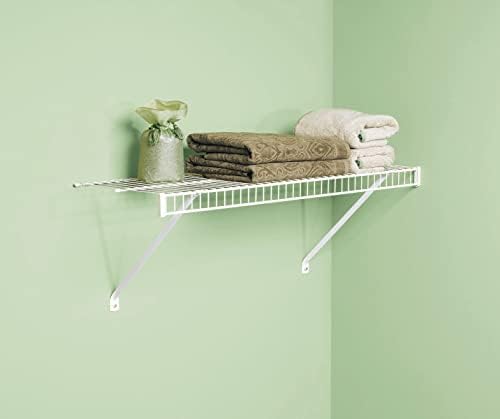 Rubbermaid Direct Wall Shelf, 3 Ft. Wide, Mounting Hardware Kit Included, White, Wire Shelving Organizer System for Home/Laundry/Bathroom/Mudroom/Pantry/Linen Closet, 3' Length - Image 2