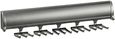 TAG Hardware Designer 15 Hook Full Extension Telescopic Tie Rack Closet Organizer (Slate) by HardwareforHomeBusiness