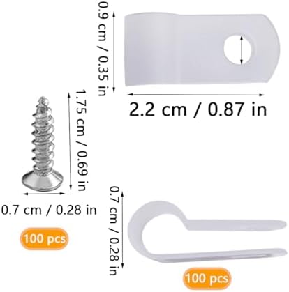 100 Pcs Wire Clamps, 1/4 White Cable Clamp R-Type - Image 3