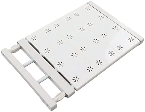 EVGATSAUTO Adjustable Telescopic Wardrobe Shelf Divider Closet Organizer Storage Partition Board for Cabinet Bathroom Kitchen Bookcase with ABS Material (Length 38‑60cm/15.0‑23.6in) by Evgatsauto