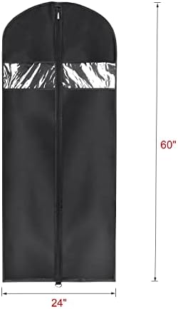 Univivi Garment Bag Suit Bags for Closet Storage, Black, 60 Inch, Set of 3 - Image 2