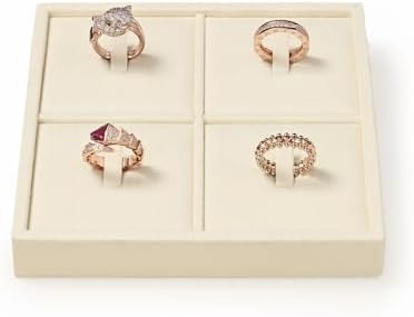 Oirlv Microfiber Jewelry Ring Display Tray Beige by Oirlv