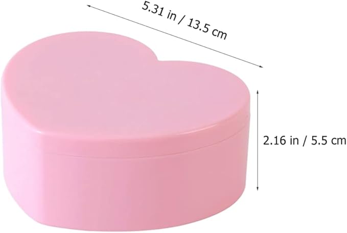 Cabilock 4 PCS Heart Shape Double Layer Jewelry Box with Mirror, Portable Jewelry Organizer Case for Earrings Rings Necklaces Desk Topper Organizer, Pink