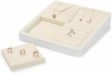 Oirlv Microfiber Jewelry Earring Display Tray Beige - Image 5
