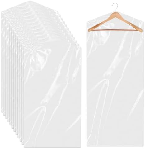 10 Pack Long Dress Covers 71 Inch Garment Bags for Hanging Clothes Plastic Suit Bags Dry Cleaning Bags Hanging Dust-proof Garment Bags for Coat Gowns Dresses by Sliverdew