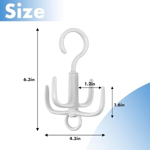 Space-Saving Tie Hanger, Small Space Storage and Organizer, 2 Piece Set, 360° Rotatable Portable Closet Organizers for Belt, Scarf, Bras, Tank top, Purses Etc(Beige) - Image 3