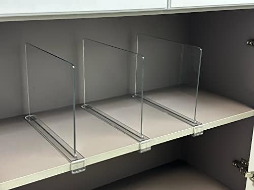 LikeU Acrylic Shelf Divider,Wood Shelf Dividers,Clear Closet Shelf Separators Clothing Organizer Perfect for Bedroom Shelving Organization and Kitchen Cabinet Shelf Storage,2 PCS - Image 7