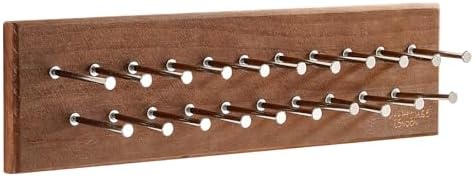 TreeHouse London Tie Rack Organizer – Holds 40 Large Ties – Solid Wood & Sturdy Metal Storage Holder for Closet – Wall Mounted Tie Display Hanger for Wall, Bedroom - (Walnut Tie Rack) 16" L X 4.25" H - Image 7