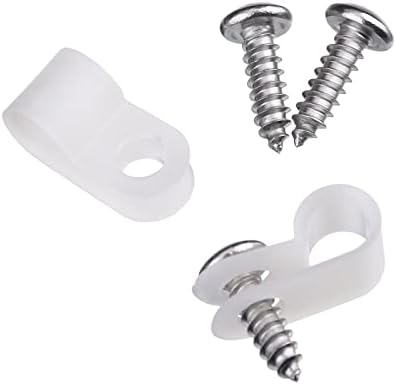 Hicarer 50 Pack R Type Cable Clip Wire Clamp, 1/2 Inch, White - Image 3