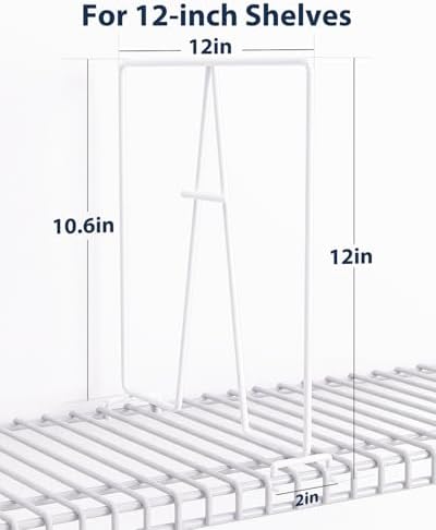 Supforce 4 Pack Wire Shelf Dividers for Closet, 12 x 12in, Bright White - Image 6