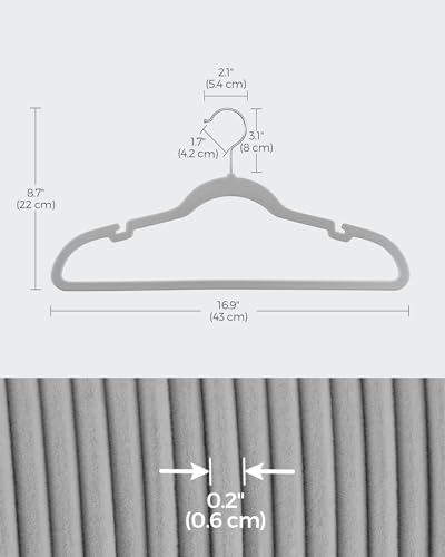 SONGMICS Velvet Hangers 50 Pack, Non-Slip Clothes Hangers, Space-Saving - Image 6