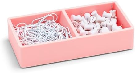 Poppin Stackable Letter and Accessory Trays for Office Organization - Modular Lacquer Desk Trays, Color-Coordinated Office Supplies for Desk, Paper Trays (Blush Pink, This & that Tray) - Image 2