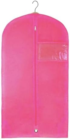 Kids Garment Bag with Clear Window, Hanging Clothes Storage Cover for Dresses, Suits & Dance Costumes, Breathable Travel Bag for Baby Toddler Child, 30" x 18", Pink, Pack of 1 by Unknown