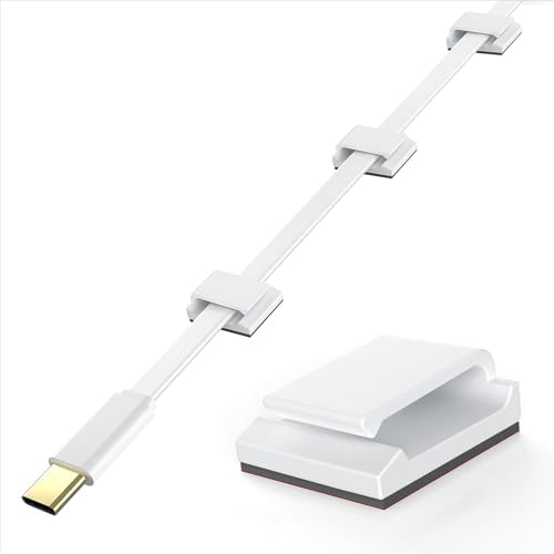 AGPTEK Flat Ethernet Cable Clips, 60 PCS Adhesive Wire Clips, White by AGPTEK