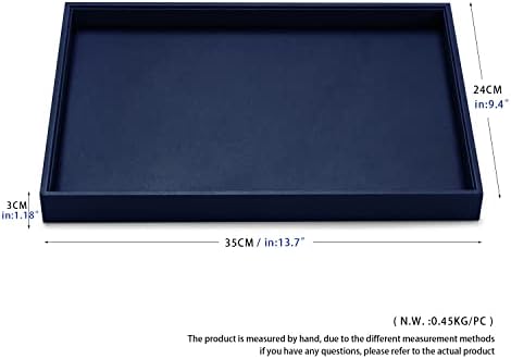 Flat PU Leather Jewelry Display Tray for Dresser & Retail Blue - Image 6