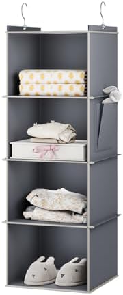 YOUDENOVA Hanging Closet Organizer and Storage for Clothes, 4-Shelf, Grey by YOUDENOVA