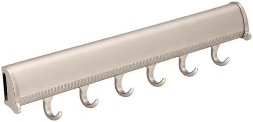 TAG Hardware Designer 6-Hook Expandable Valet Belt Rack, 13.75-Inch Extendable Wardrobe Closet Organizer Rod (Matte Nickel) by HardwareforHomeBusiness