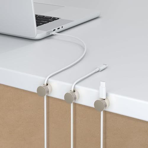 3PCS Premium Cord Holder for Nightstand, Computer Cord Organizer for Desk, Appliance Cord Organizers, Stick-On Cable Clip for Charger, Laptop, USB, Headphones, Wire Management Set, Silver - Image 5