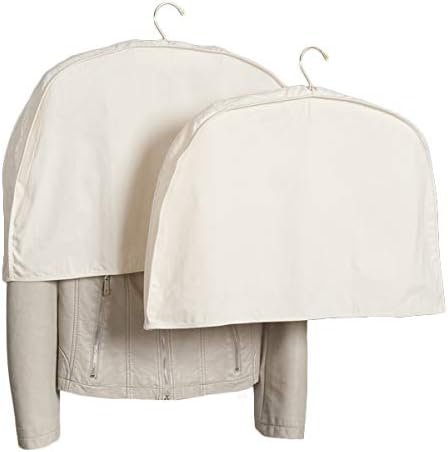 Foster-Stephens Shoulder Covers for Clothes | Acid-Free Muslin White Shoulder Protectors for Closet Storage | Clothes Hanger Covers (2 Pack) by FOSTER-STEPHENS%2C+INC.