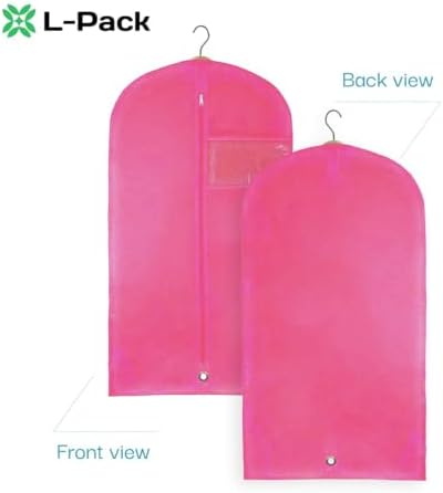 Kids Garment Bag with Clear Window, Hanging Clothes Storage Cover for Dresses, Suits & Dance Costumes, Breathable Travel Bag for Baby Toddler Child, 30" x 18", Pink, Pack of 1 - Image 4
