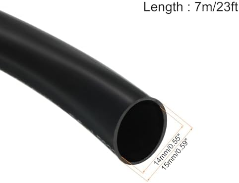 uxcell Black PVC Tube Wire Harness Tubing, 14mm ID 23ft Sleeve for Wire Sheathing Wire Protection - Image 2