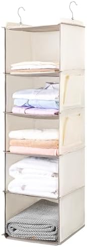 BOOMIBOO Hanging Closet Organize and Shelves,5-Hanging Shelf （Beige） by BOOMIBOO