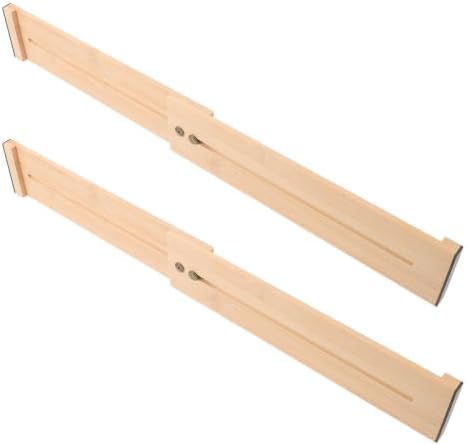 2pcs Adjustable Bamboo Drawer Dividers with Magnetic Expandable Design by BESTYASH