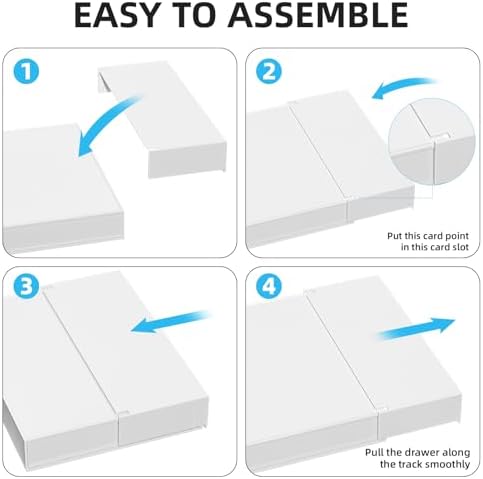Marbrasse Expandable Desk Drawer Organizer, Clear Plastic Drawer Organizer Tray with 10 Adjustable Compartments, Desk Organizers and Accessories, 5 Drawer Dividers for Office Supplies, Makeup(White) - Image 6