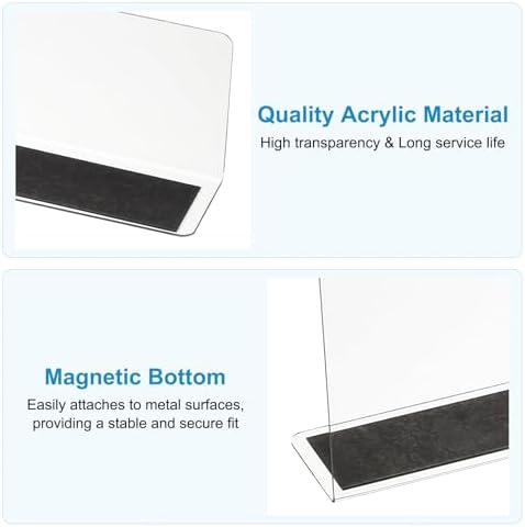 PATIKIL 4 Pack Shelf Dividers for Closet Organization, 11.1x1.6x4.8 Acrylic Magnetic Closets Separator Kitchen Cabinet Shelves Under Bed Blocker for Bedroom Kitchen Office, Clear - Image 3